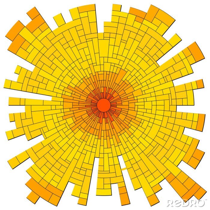 Sticker  Le soleil sous forme de mosaïque