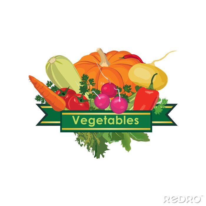 Sticker  Légumes frais concept icône.