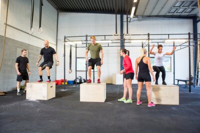 Sticker  Les athlètes pratiquant Box Jumps