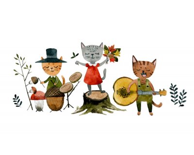 Sticker  les chats chantent une chanson