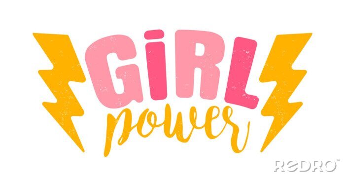 Sticker  Les éclairs et l'inscription girl power