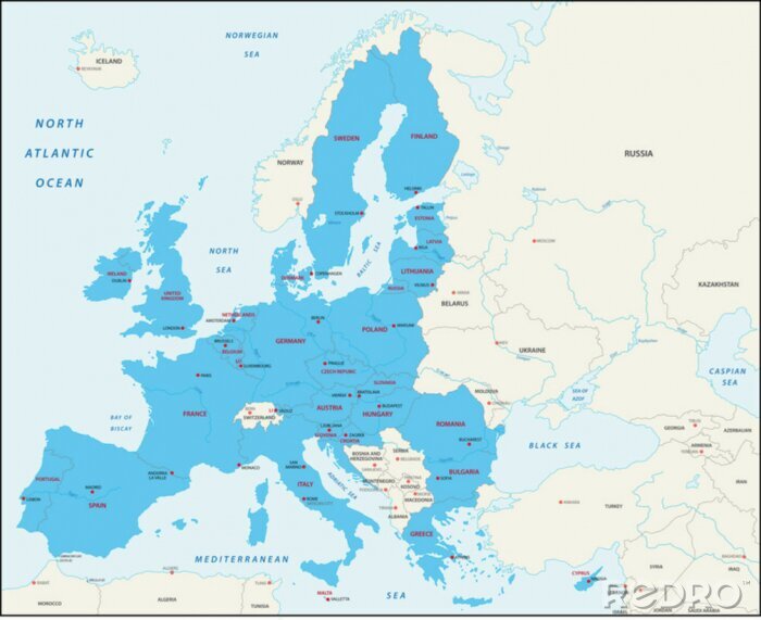 Sticker  Les Etats membres de l'Union européenne carte