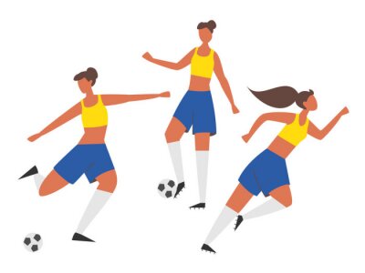 Sticker  Les filles jouent au foot