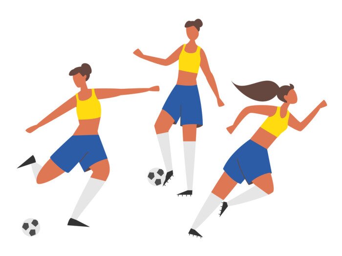 Sticker  Les filles jouent au foot