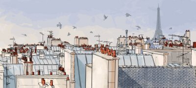 Sticker  Les toits de Paris - France