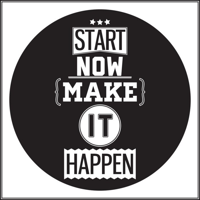 Sticker  Lettrage minimaliste sur fond noir