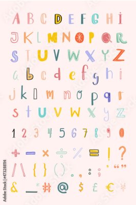 Lettres et chiffres colorés