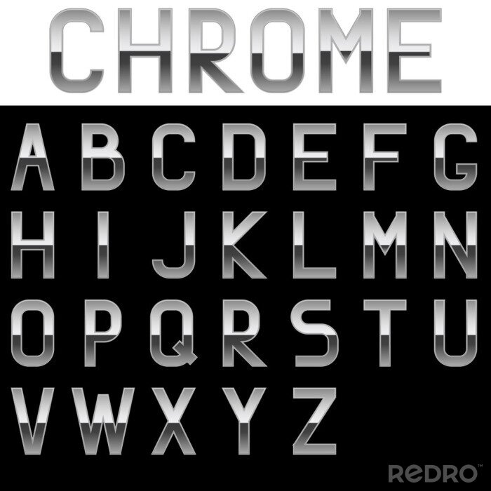 Sticker  Lettres métalliques de l'alphabet