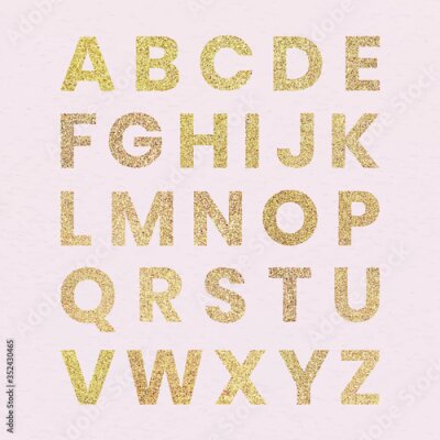 Sticker  Lettres scintillantes de l'alphabet sur fond rose