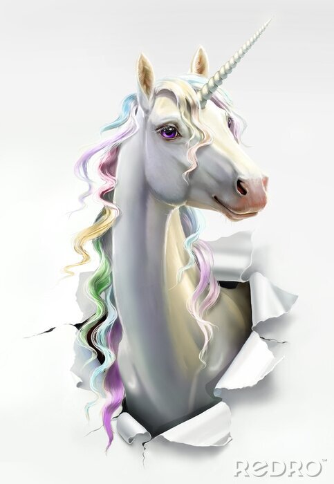 Sticker  Licorne de conte de fées fantastique