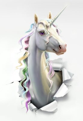 Sticker  Licorne de conte de fées fantastique