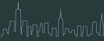 Sticker  Ligne d'horizon de ligne unique de New York