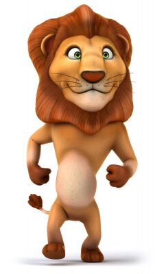 Sticker  Lion agile sur fond clair