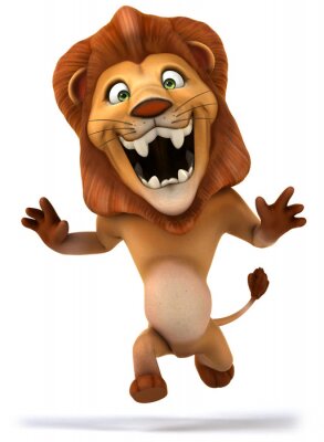 Sticker  Lion énergique sur fond blanc