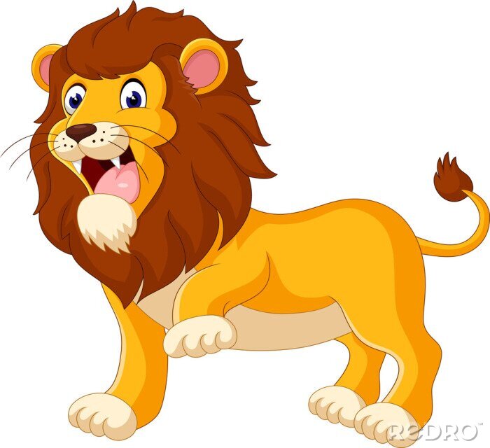 Sticker  Lion féerique de lion avec la bouche ouverte