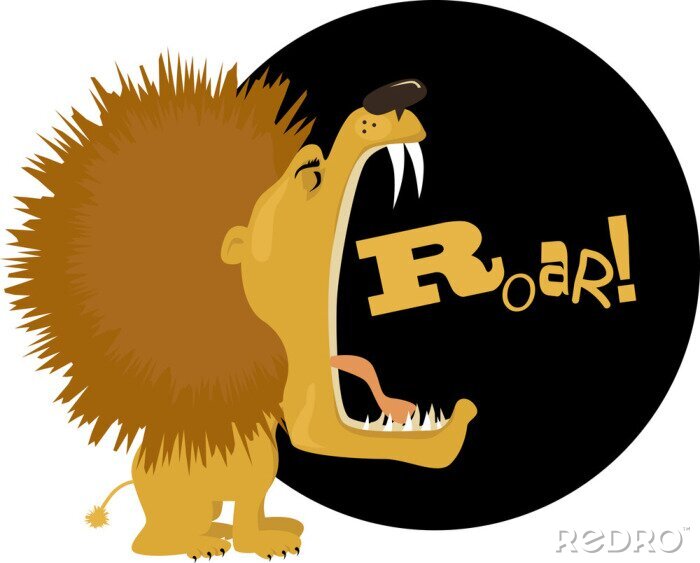 Sticker  Lion graphique lion et inscription sortant de la bouche