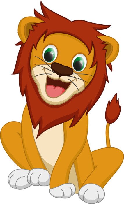 Sticker  Lion souriant lion aux yeux verts