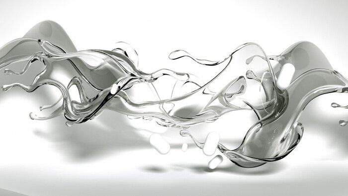 Sticker  liquide transparent 3d sur fond blanc