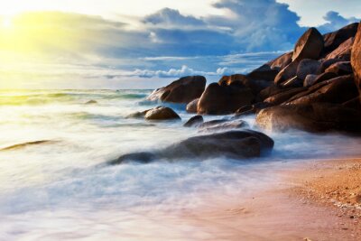 Littoral et coucher de soleil