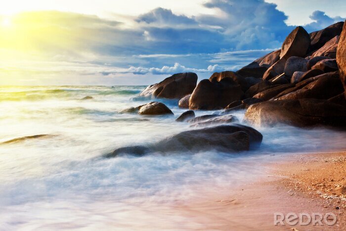 Sticker  Littoral et coucher de soleil