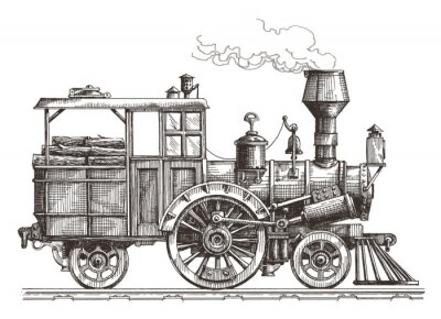 Locomotive à vapeur modèle de conception vecteur de logo. train ou les transports