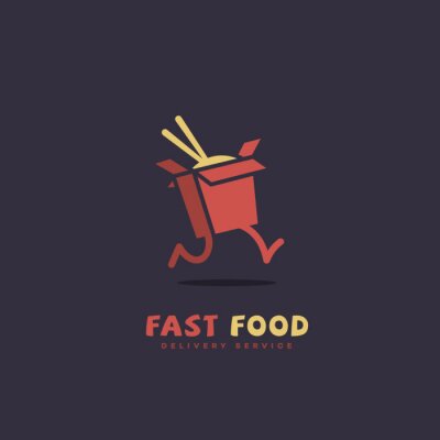 Logo de fast food avec des frites
