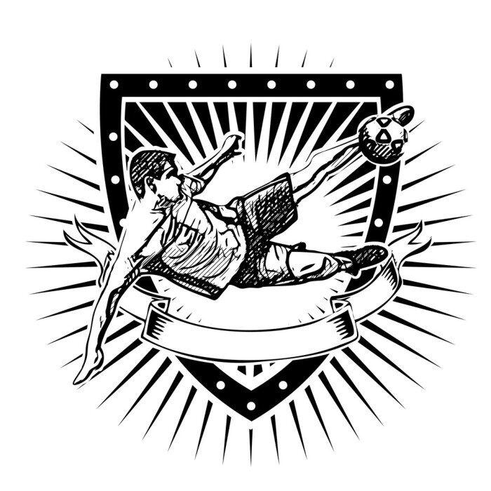 Sticker  Logo foot noir et blanc