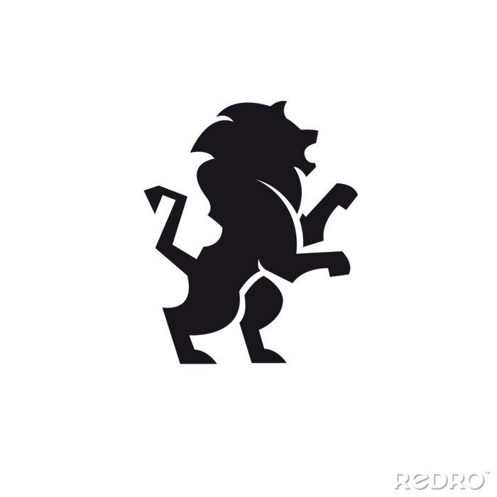 Sticker  Logo Lions silhouette noire d'un lion