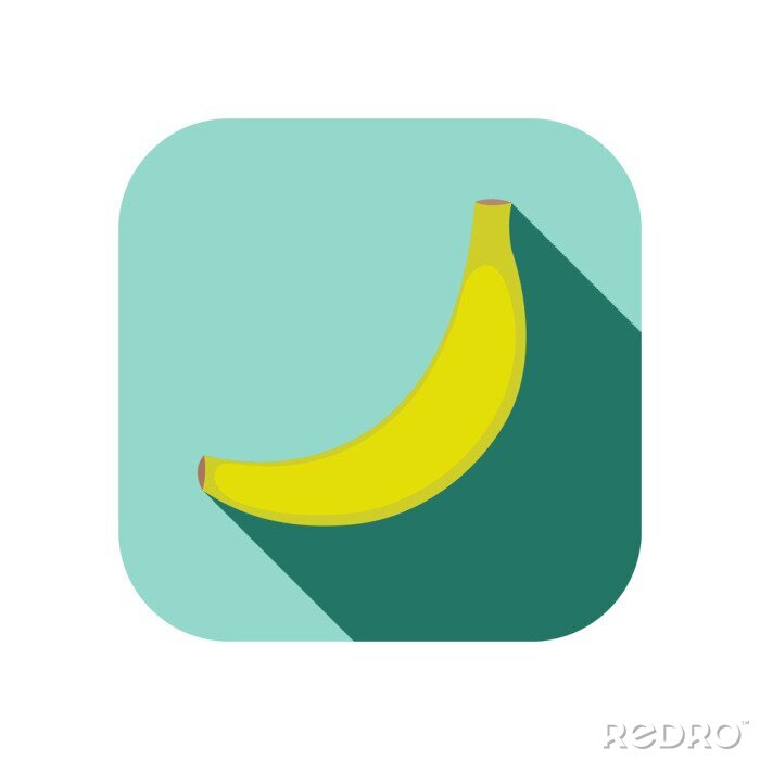 Sticker  Logo minimaliste banane sur fond turquoise
