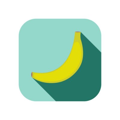 Sticker  Logo minimaliste banane sur fond turquoise