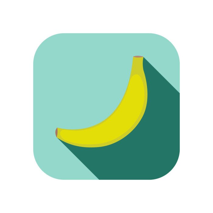 Sticker  Logo minimaliste banane sur fond turquoise