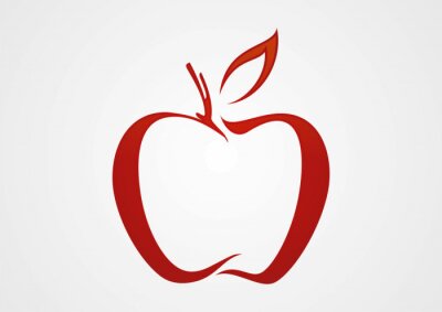 Sticker  Logo minimaliste pomme rouge