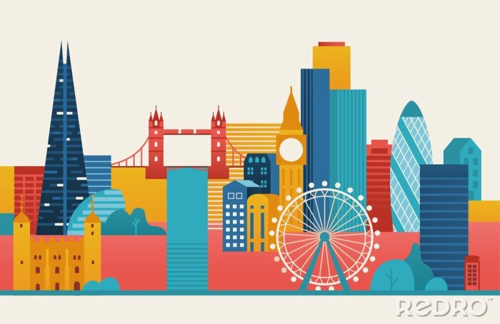 Sticker  London city illustration.
