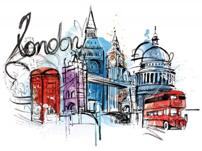 Sticker  London City Sketch