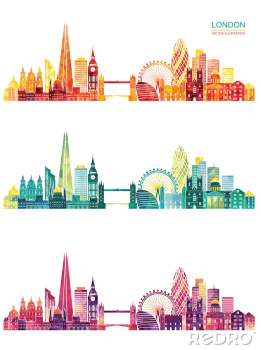 Sticker  London skyline. Illustration vectorielle