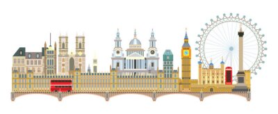 Sticker  London skyline vector 6