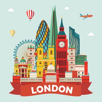 Sticker  Londres. Illustration vectorielle