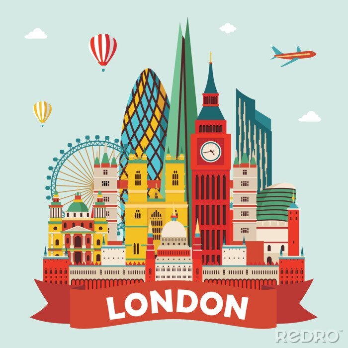 Sticker  Londres. Illustration vectorielle