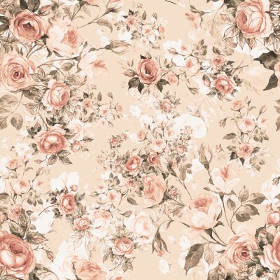 Papier peint à motif  Lovely seamless floral pattern delicate roses