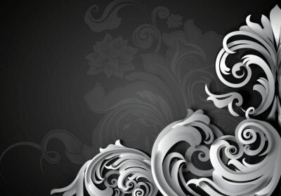 Sticker  Luxury floral fond grunge