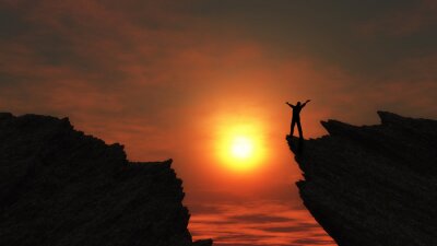 Sticker  Mâle, sommet, montagne