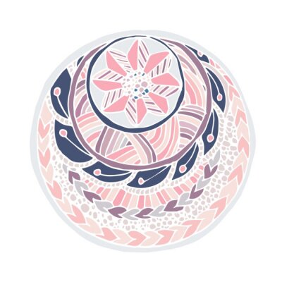 Sticker  Mandala. Colorful hand drawn doodle art design element stock vector illustration for sticker, for web, for print
