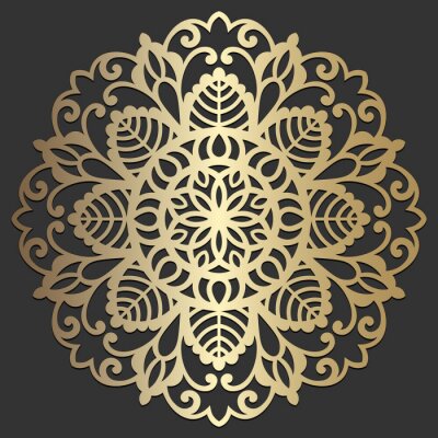 Sticker  Mandala flower beautiful vector vintage decorative element oriental illustration. laser cut coaster design.
