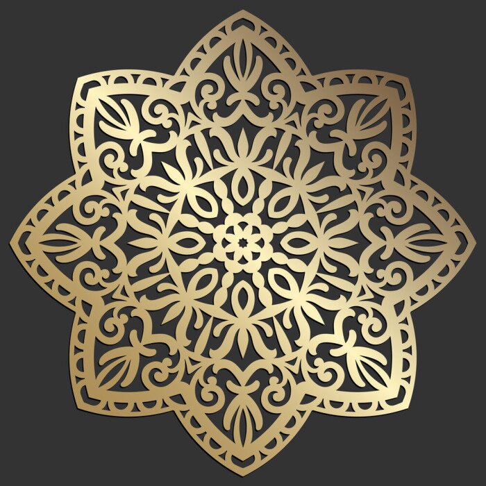 Sticker  Mandala flower beautiful vector vintage decorative element oriental illustration. laser cut coaster design.