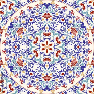 Sticker  Mandala oriental fleuri