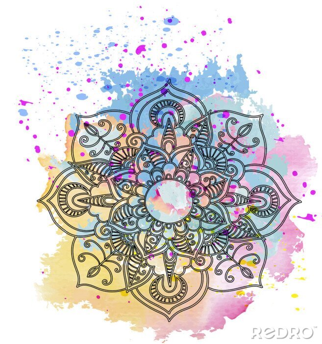 Sticker  Mandala taches de couleur