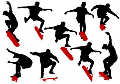 Sticker  Mann auf Skateboards