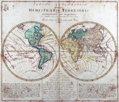 Mappemonde deux moitiés du globe