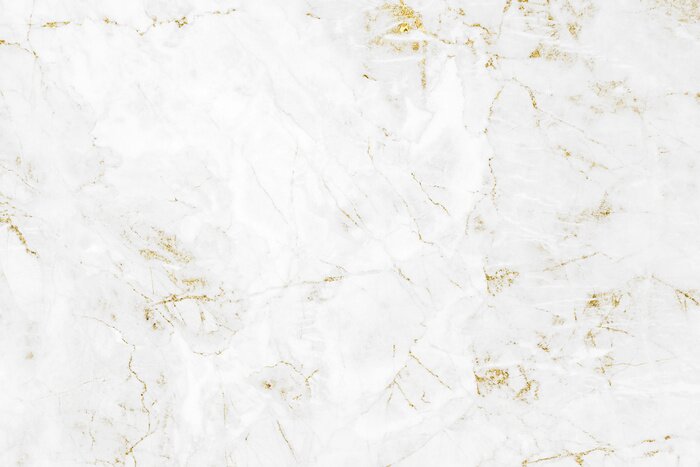 Sticker  Marbre blanc avec des lignes dorées