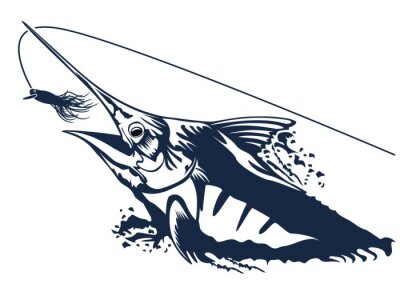 Sticker  Marlin bleu profond